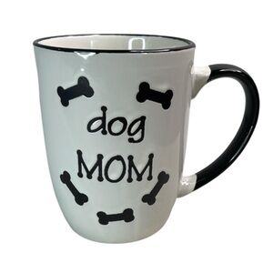 Petrageous Designs Dog Mom Hand Crafted Mug Black White Embossed 12oz